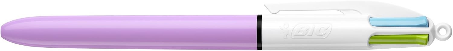 image:imageBIC 4Color Fashion Ballpoint Pen Medium Point 10mm Assorted Fashion Ink Colors Fun amp Colorful 4CountLavender