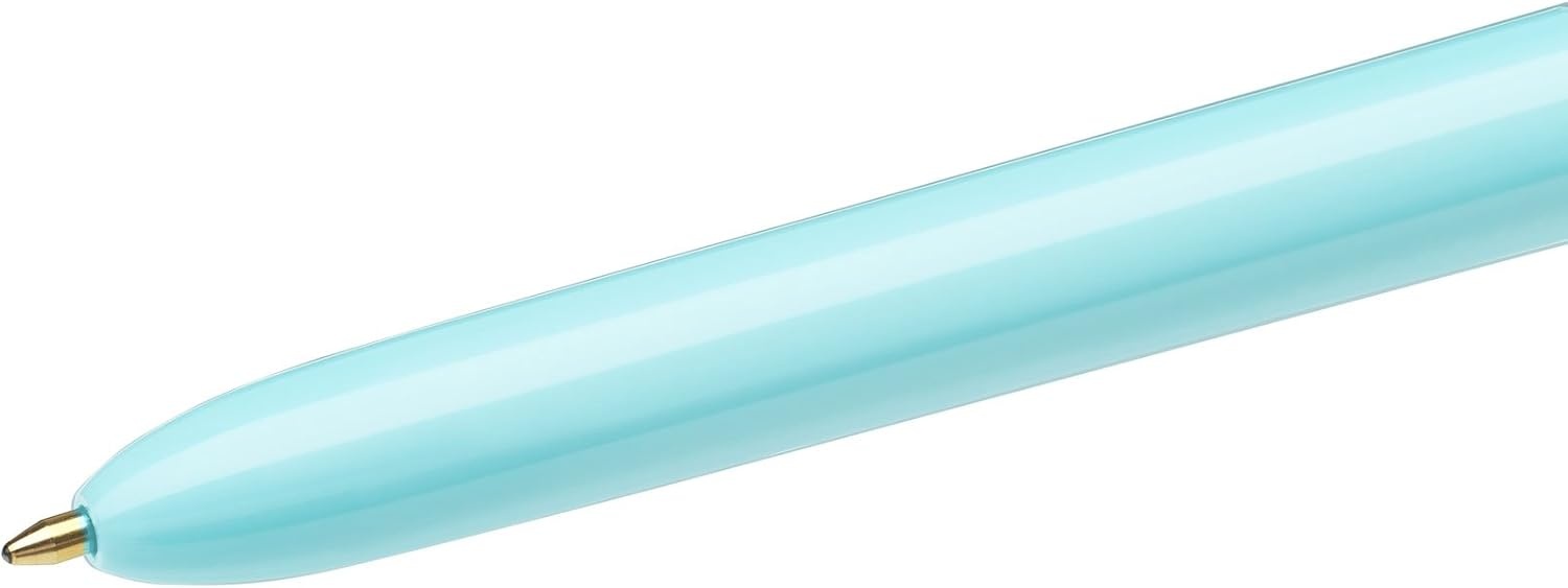 image:imageBIC 4Color Fashion Ballpoint Pen Medium Point 10mm Assorted Fashion Ink Colors Fun amp Colorful 4CountLight Blue