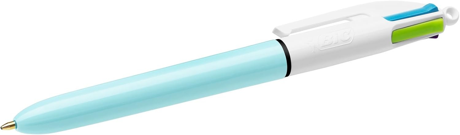 image:imageBIC 4Color Fashion Ballpoint Pen Medium Point 10mm Assorted Fashion Ink Colors Fun amp Colorful 4CountLight Blue