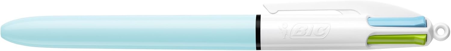 image:imageBIC 4Color Fashion Ballpoint Pen Medium Point 10mm Assorted Fashion Ink Colors Fun amp Colorful 4CountLight Blue