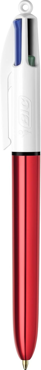 image:imageBIC 4Color Fashion Ballpoint Pen Medium Point 10mm Assorted Fashion Ink Colors Fun amp Colorful 4CountRed