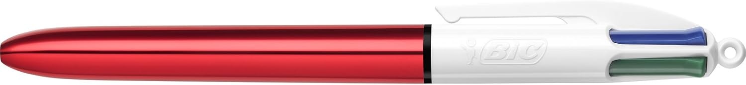 image:imageBIC 4Color Fashion Ballpoint Pen Medium Point 10mm Assorted Fashion Ink Colors Fun amp Colorful 4CountRed