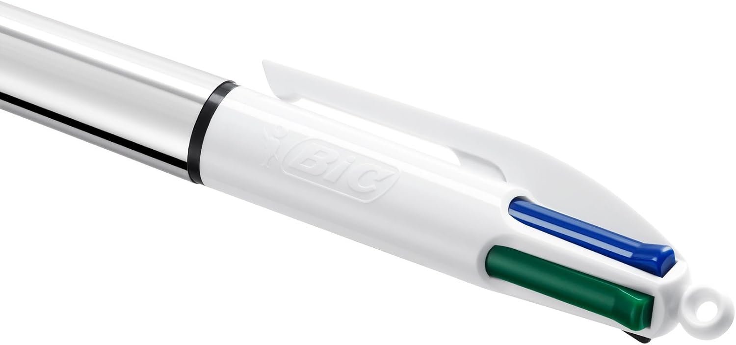image:imageBIC 4Color Fashion Ballpoint Pen Medium Point 10mm Assorted Fashion Ink Colors Fun amp Colorful 4CountSilver