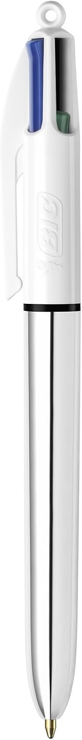 image:imageBIC 4Color Fashion Ballpoint Pen Medium Point 10mm Assorted Fashion Ink Colors Fun amp Colorful 4CountSilver