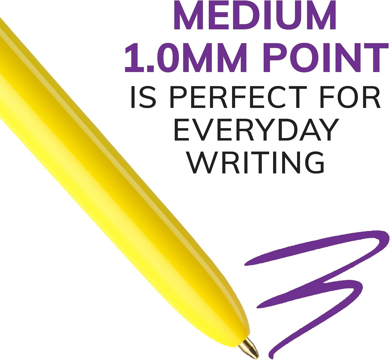 image:imageBIC 4Color Retractable Ballpoint Pen 3Count Pack Comfortable Grip10 Assorted Ink Colors
