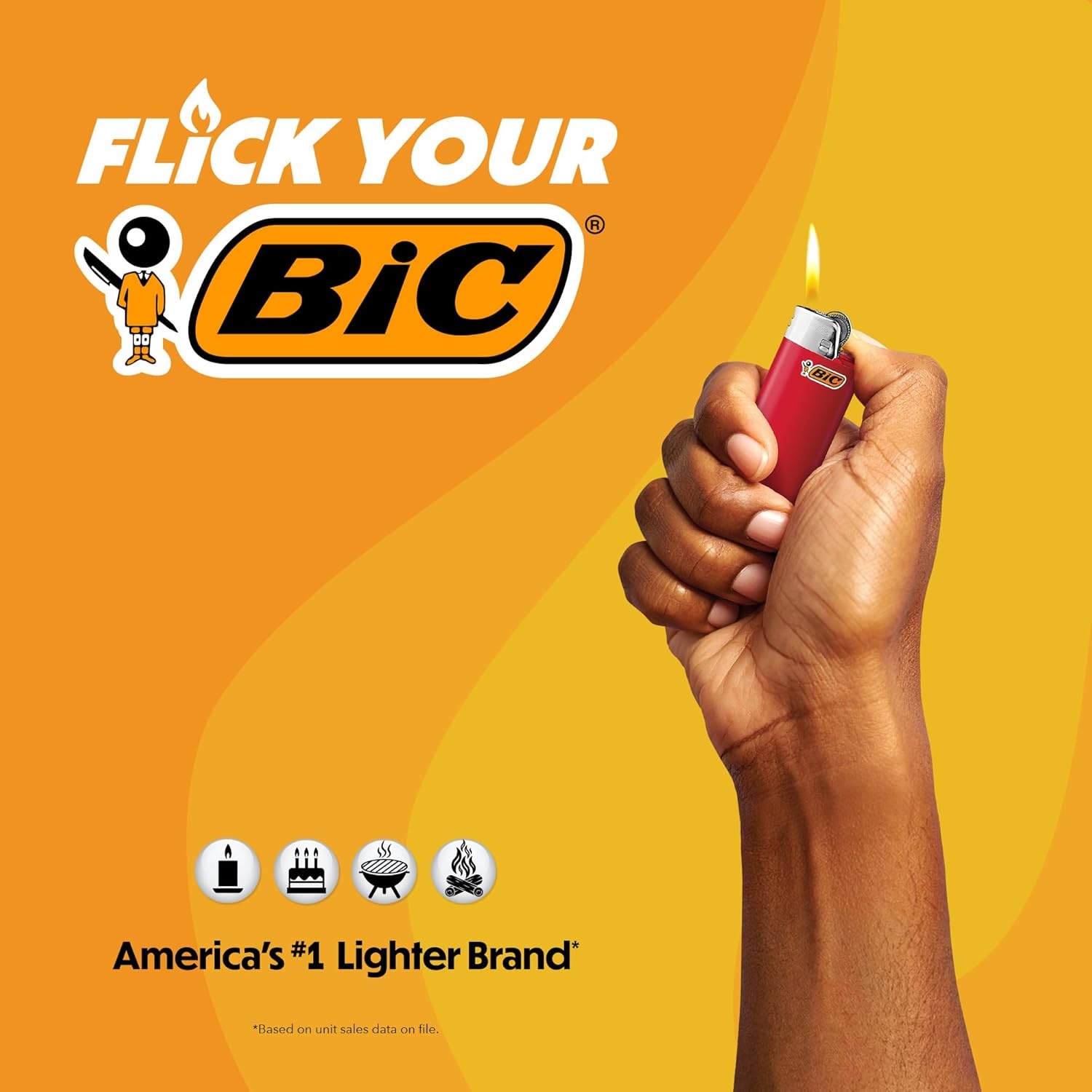 image:imageBIC Classic Maxi Pocket Lighter Safe and Reliable 8Pack Assorted ColorsAssorted