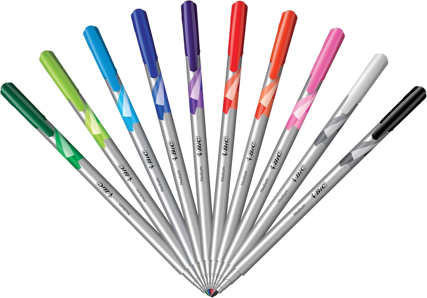 image:imageBIC Intensity Fineliner Marker Pen Set Assorted Colors 10CountMedium Point