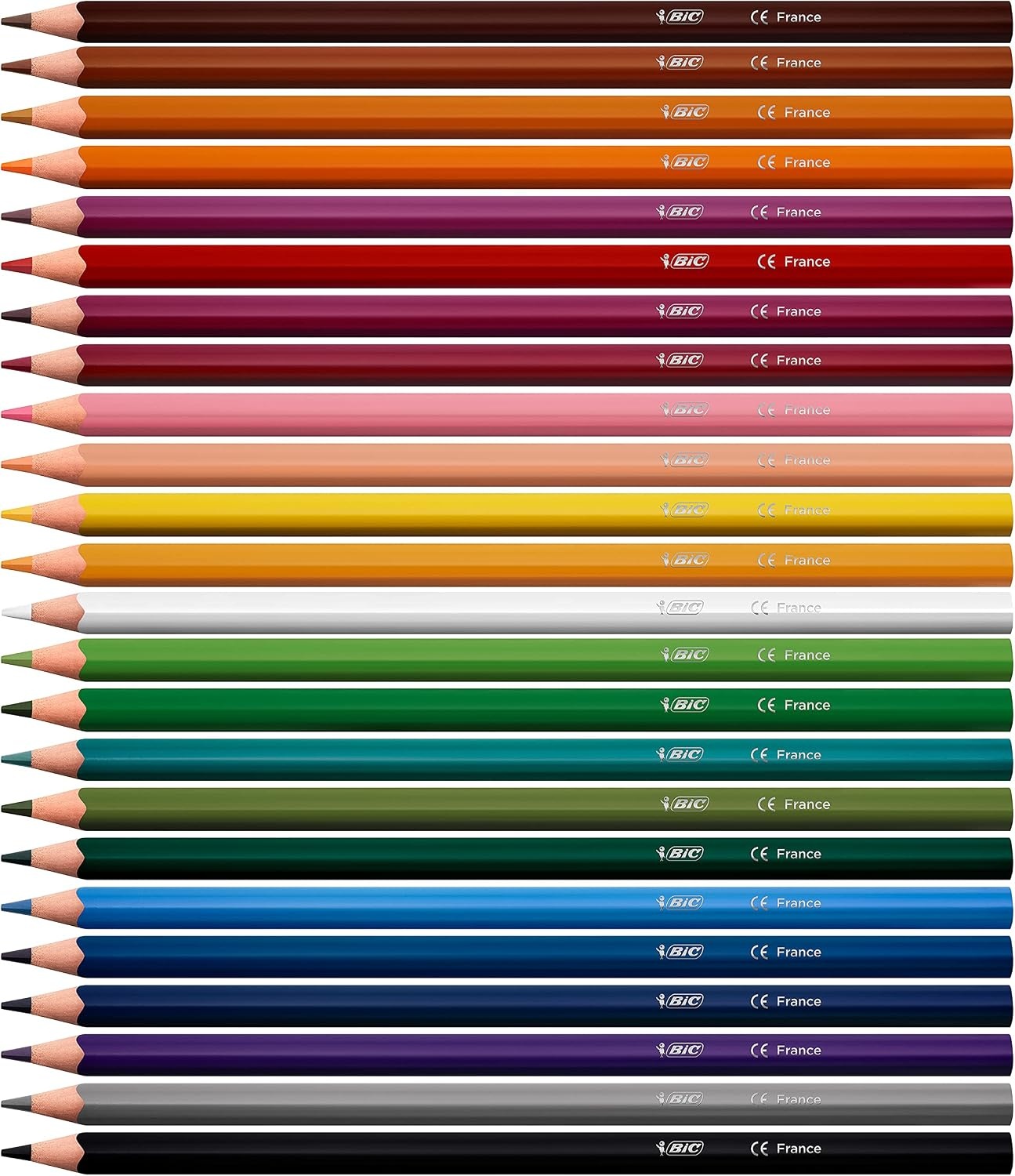 image:imageBIC Intensity colored pencils triangular crayons colored pencils for painting in 24 colors in cardboard case shatterproof lead amp without wood package may vary24 Count Pack of 1