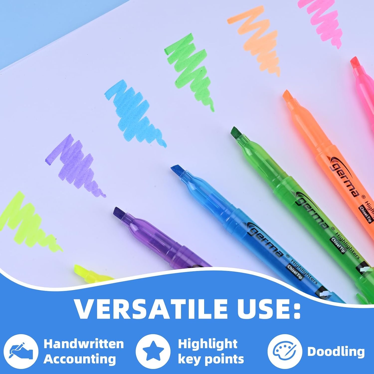image:imageCgerma Highlighters 36 Pack Chisel Tip Green Highlighter Bright ColorsQuickly Drying Perfect for Students Kids Adults Classroom School Office6 color