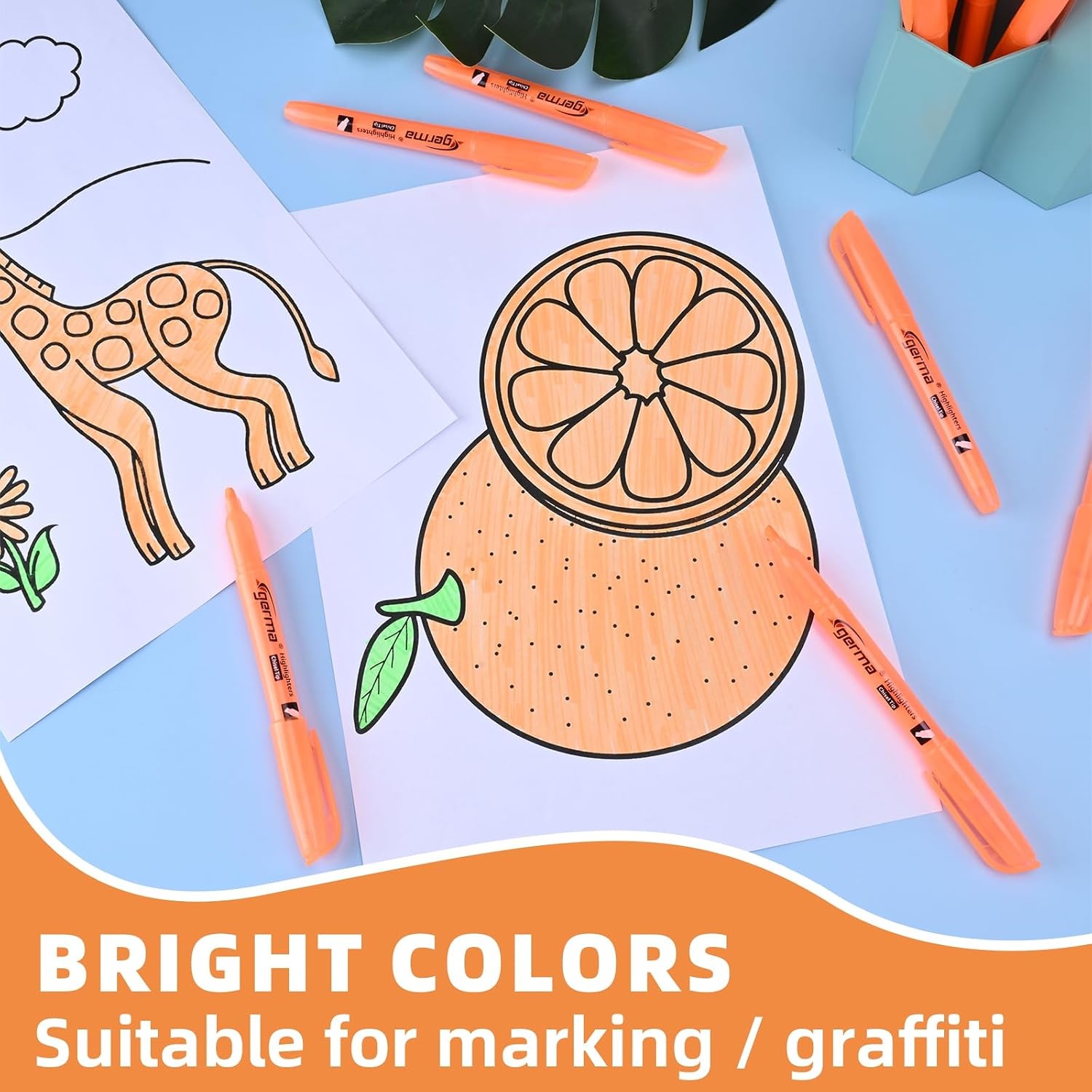 image:imageCgerma Highlighters 36 Pack Chisel Tip Green Highlighter Bright ColorsQuickly Drying Perfect for Students Kids Adults Classroom School Officeorange