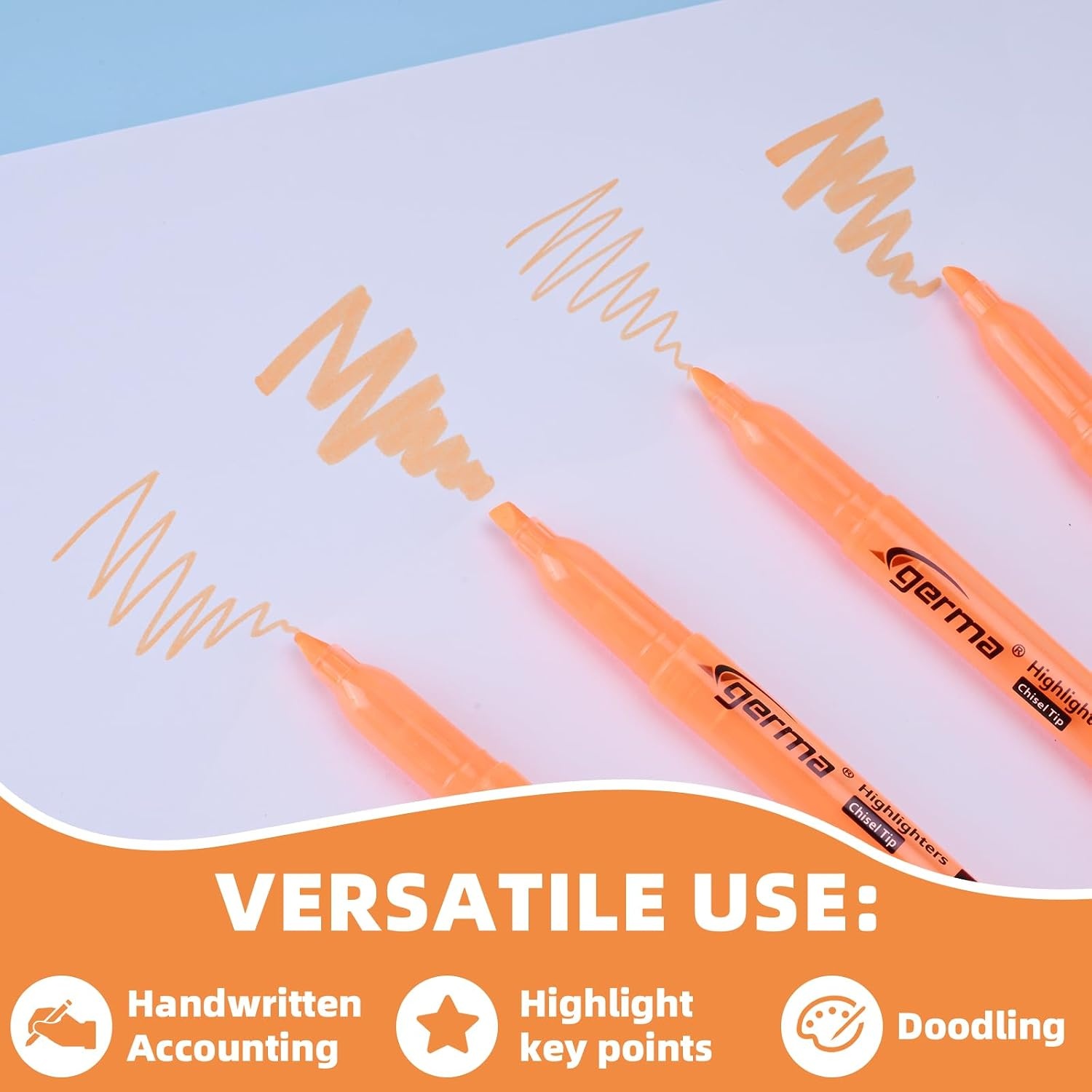 image:imageCgerma Highlighters 36 Pack Chisel Tip Green Highlighter Bright ColorsQuickly Drying Perfect for Students Kids Adults Classroom School Officeorange