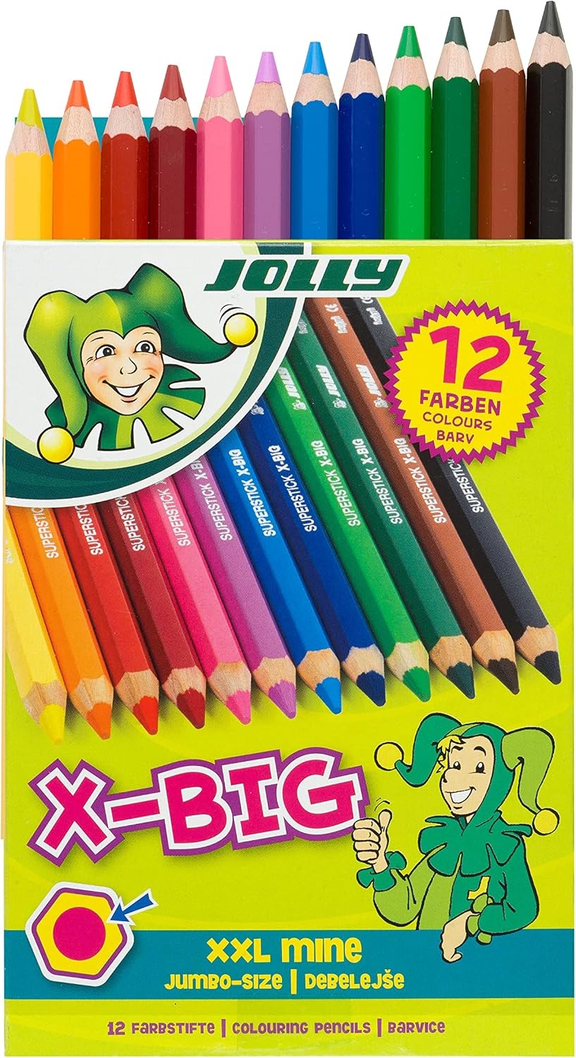 image:imageJolly XBig Jumbo Colored Pencils Set of 12 Perfect for Special Needs Art Therapy PreSchool and Early Learners Multicolor 30990001Multicolor