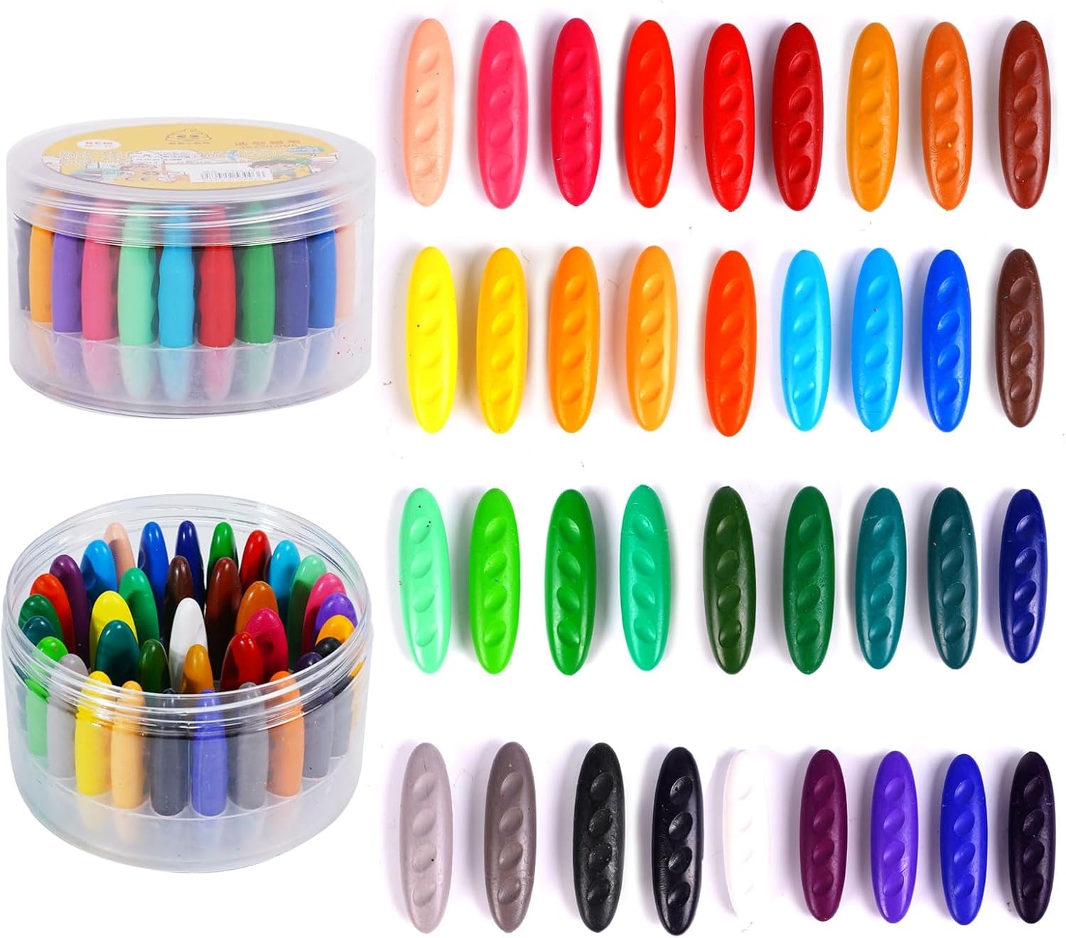 image:imagePeanut Crayons for Kids 36 Colors Washable Toddler Crayon NonToxic Baby Crayon for Ages 24 48  Large Crayons for Toddlers 13 Coloring Art Supplies Back to School Gift for BoysampGirlsMulticolor