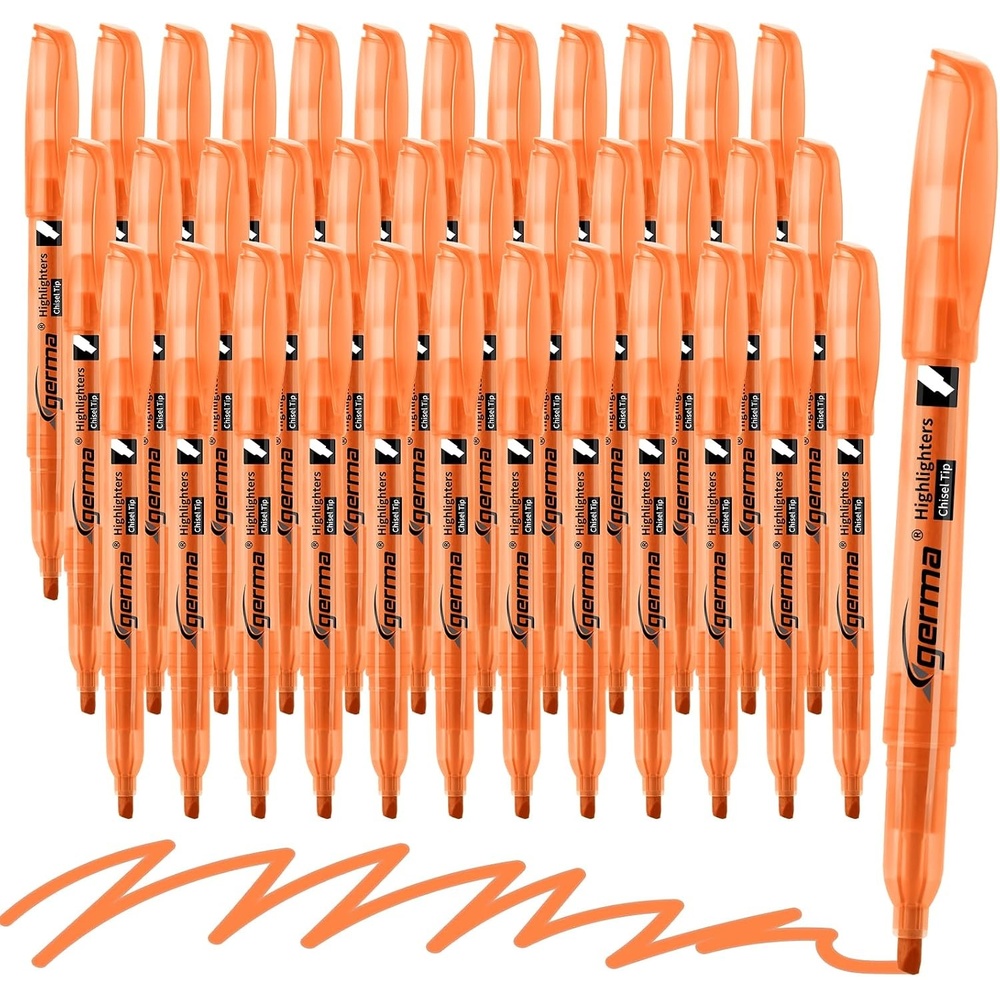 image:imageCgerma Highlighters 36 Pack Chisel Tip Green Highlighter Bright ColorsQuickly Drying Perfect for Students Kids Adults Classroom School Officeorange