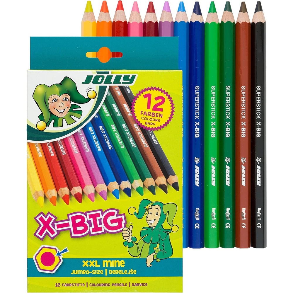 image:imageJolly XBig Jumbo Colored Pencils Set of 12 Perfect for Special Needs Art Therapy PreSchool and Early Learners Multicolor 30990001Multicolor