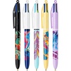 image:imageBIC 4 Colours All In One Multi Coloured Retractable Ballpoint Pens Medium 10mm Green Blue Red Black 5 Per Pack1 Count Pack of 5