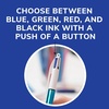 image:imageBIC 4Color 31 Retractable Ballpoint Pen 07 mm Pencil 1 CountBlack  Blue  Green  Red Ink