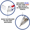 image:imageBIC 4Color 31 Retractable Ballpoint Pen 07 mm Pencil 1 CountRed  Blue  Black Ink