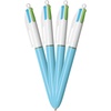 image:imageBIC 4Color Fashion Ballpoint Pen Medium Point 10mm Assorted Fashion Ink Colors Fun amp Colorful 4CountLight Blue