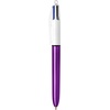 image:imageBIC 4Color Fashion Ballpoint Pen Medium Point 10mm Assorted Fashion Ink Colors Fun amp Colorful 4CountShiny Purple
