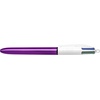 image:imageBIC 4Color Fashion Ballpoint Pen Medium Point 10mm Assorted Fashion Ink Colors Fun amp Colorful 4CountShiny Purple