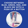 image:imageBIC 4Color Retractable Ballpoint Pen 3Count Pack Comfortable Grip4 Colors Black  Blue  Green  Red Ink