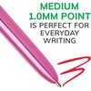 image:imageBIC 4Color Retractable Ballpoint Pen 3Count Pack Comfortable Grip4 Colors Black  Blue  Green  Red Ink
