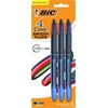 image:imageBIC 4Color Retractable Ballpoint Pen 3Count Pack Comfortable GripBlack  Blue  Green  Red Ink