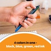 image:imageBIC 4Color Retractable Ballpoint Pen 3Count Pack Comfortable GripBlack  Blue  Green  Red Ink