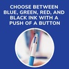 image:imageBIC 4Color Retractable Ballpoint Pen 3Count Pack Comfortable GripBlack  Blue  Green  Red Ink