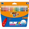 image:imageBIC Kids Kid Couleur Felt Tip Colouring Pens  Assorted Colours Cardboard Wallet of 241 Count Pack of 18