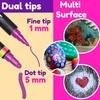 image:imageCHALKY CROWN Dual Tip Acrylic Paint Markers  Assorted  12 Pack6mm  12 Pack