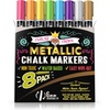 image:imageCHALKY CROWN Jumbo Liquid Chalk Markers  Bold Colors  8 Pack 15mmMetallic 6mm  8 Pack