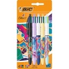 image:imageBIC 4 Colours All In One Multi Coloured Retractable Ballpoint Pens Medium 10mm Green Blue Red Black 5 Per Pack1 Count Pack of 5