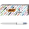 image:imageBIC 4Color Fashion Ballpoint Pen Medium Point 10mm Assorted Fashion Ink Colors Fun amp Colorful 4CountSilver