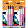 image:imageBIC 4Color Retractable Ballpoint Pen 3Count Pack Comfortable Grip4 Colors Black  Blue  Green  Red Ink