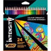image:imageBIC Intensity colored pencils triangular crayons colored pencils for painting in 24 colors in cardboard case shatterproof lead amp without wood package may vary24 Count Pack of 1