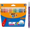 image:imageBIC Kids Kid Couleur Felt Tip Colouring Pens  Assorted Colours Cardboard Wallet of 241 Count Pack of 18