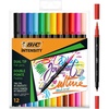 image:imageBic Intensity Felt Tip Pens Dual Tips with Fine and Brush Tips Vibrant Colouring Pens School Supplies for Kids or Adults 12 PackBox of 12