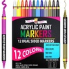 image:imageCHALKY CROWN Dual Tip Acrylic Paint Markers  Assorted  12 Pack6mm  12 Pack