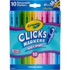 image:imageCrayola Clicks Retractable Markers Bold 10ct Teacher Classroom School Supplies Spring Crafts No Dry Washable Markers for KidsBold  Bright