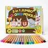 image:imageSparkbright Club Jumbo Colored Pencils for Toddlers Ages 24  3in1 Wooden Pencil Crayon amp Watercolor  12 NonToxic Colors BreakResistant 8mm Core EasyGrip for Kids amp Preschool PreSharpened24
