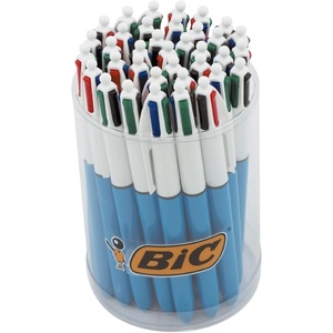 image:imageBIC 4 Colours All In One Multi Coloured Retractable Ballpoint Pens Medium 10mm Green Blue Red Black 5 Per Pack1 Count Pack of 36