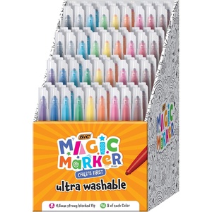 image:imageBIC Childs First Magic Marker Assorted Colors 96Count8 Count Pack of 12