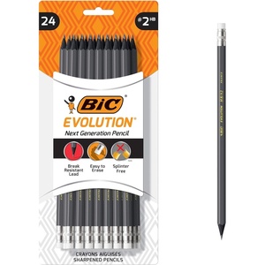 image:imageBIC Evolution Cased Pencil 2 Lead Yellow Barrel 24Count PGEYP241BLKGray
