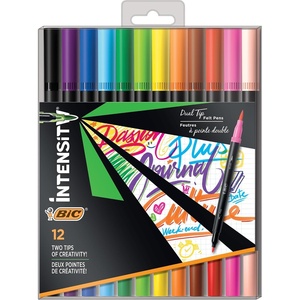 image:imageBIC Intensity 2 in 1 Dual Tip Fineliner Pens 12Count Pack Assorted Colors12 Count Pack of 1
