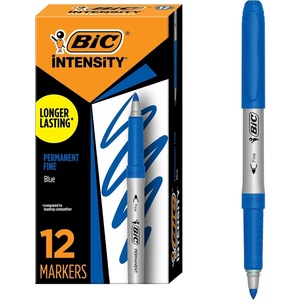 image:imageBIC Intensity Black Permanent Markers Fine Point 12Count Pack of MarkersBlue