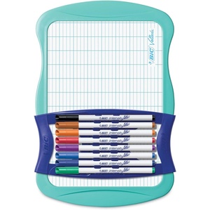 image:imageBIC Intensity Dry Erase Kit With 9 Dry Erase Markers and 1 DualSided Dry Erase Board Bullet Tip 28mm Assorted0W x 01H