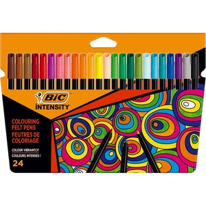 image:imageBIC Intensity Felt Tip Pens Vibrant Colouring Pens School Supplies for Kids or Adults 24 Pack24 Count Pack of 1