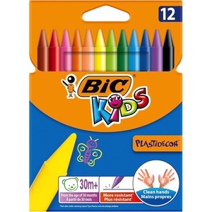 image:imageBIC Kids Plastidecor Colouring Crayons Crayons for Drawing and Crafts Assorted Colours Pack Of 24Pack of 12